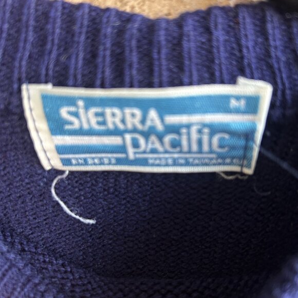 Vintage 1970's  Knit Holiday Moose Reindeer Christmas Ski Sweater Size Medium - Picture 3 of 7